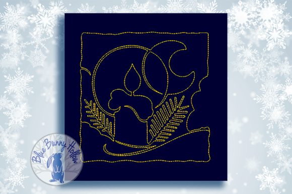Christmas Quilt Block-Candle Embroidery Review