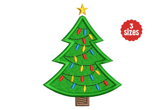 Christmas Tree with String Lights Embroidery Design Review