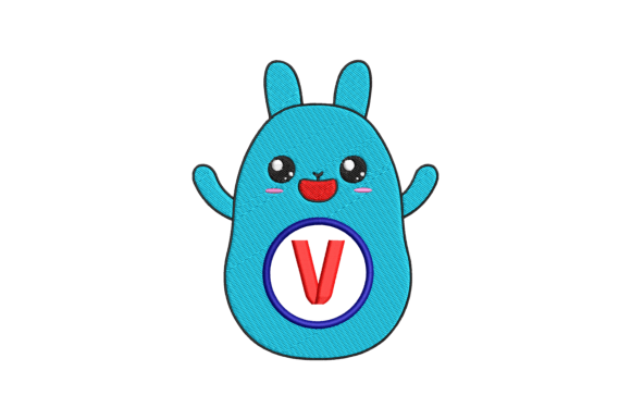 Cute Rabbit Letter V Embroidery Design Review