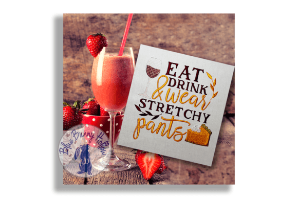Eat Drink Wear Stretchy Pants Embroidery Review