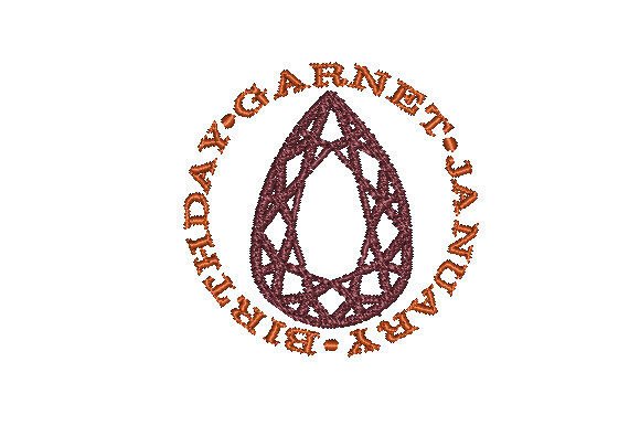 Garnet Faceted Pear January Birthday Embroidery Review